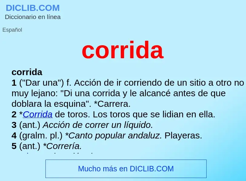 What is corrida - definition