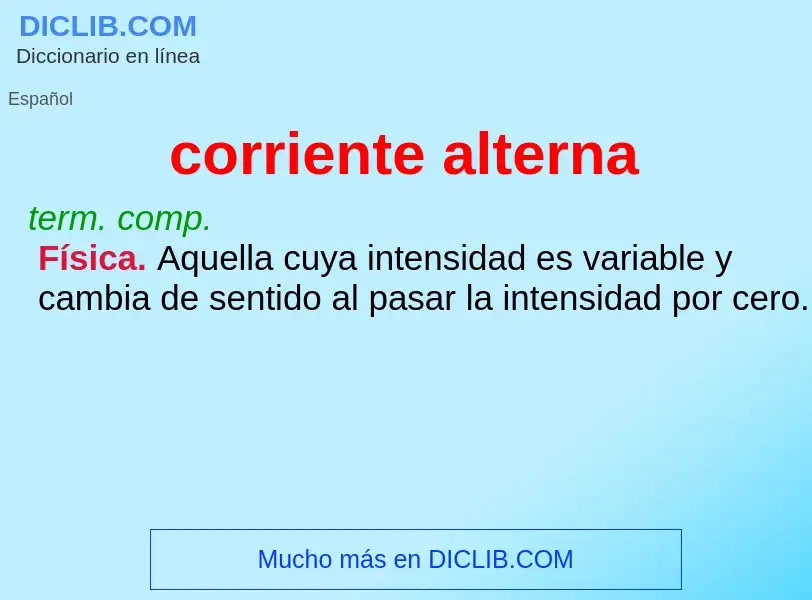 What is corriente alterna - definition