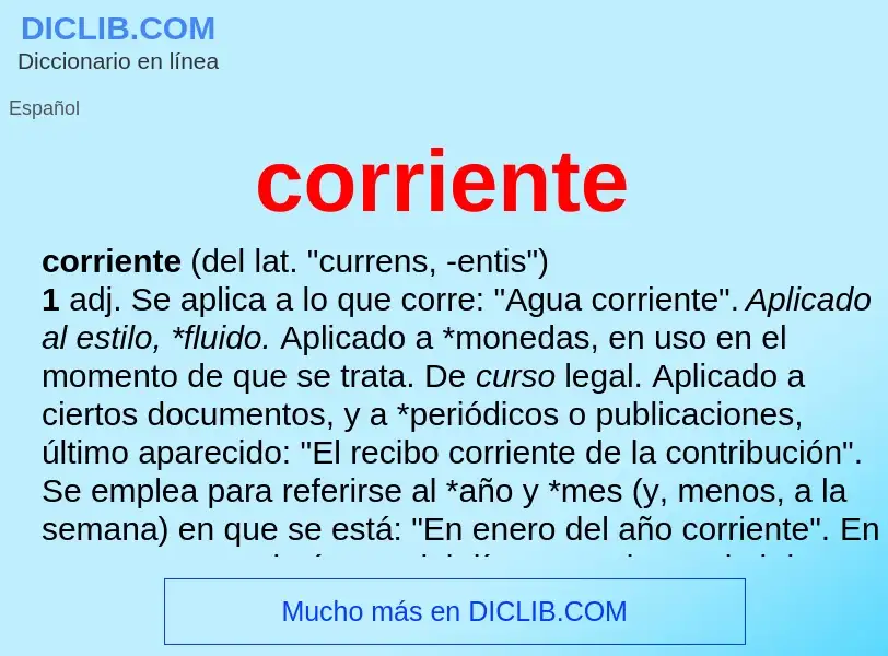 Was ist corriente - Definition