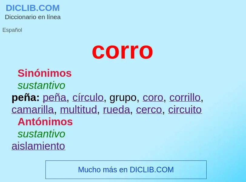 What is corro - meaning and definition