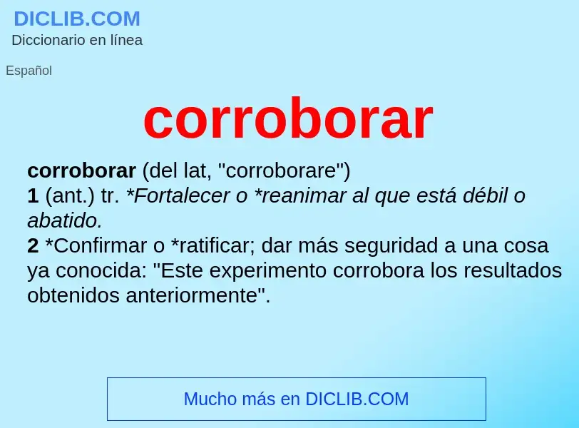 Wat is corroborar - definition