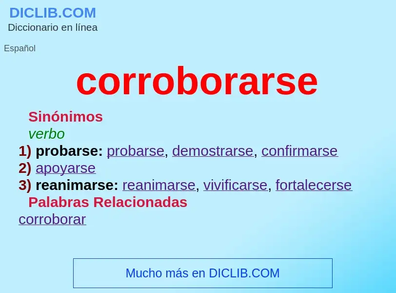 What is corroborarse - definition