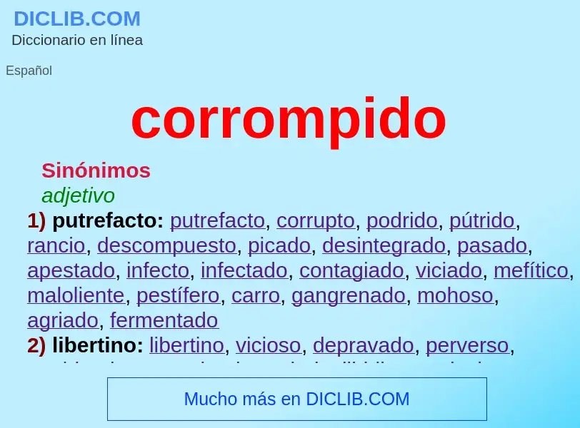 What is corrompido - meaning and definition