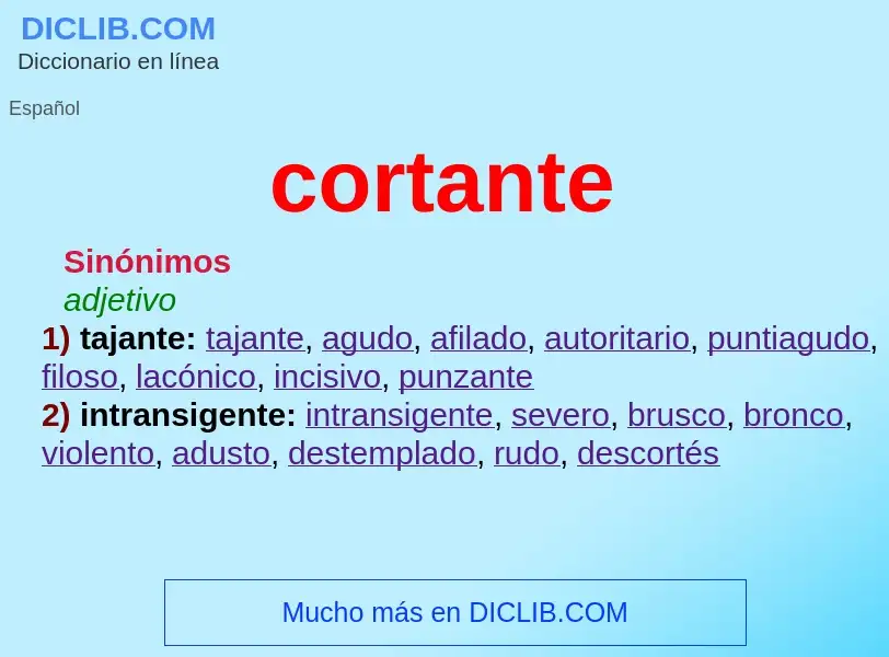 ¿Qué es cortante? - significado y definición