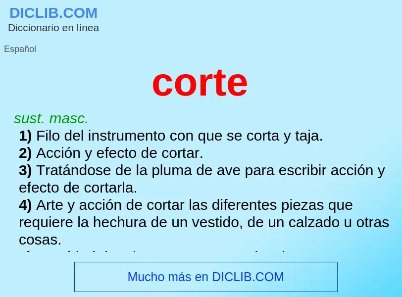 O que é corte - definição, significado, conceito