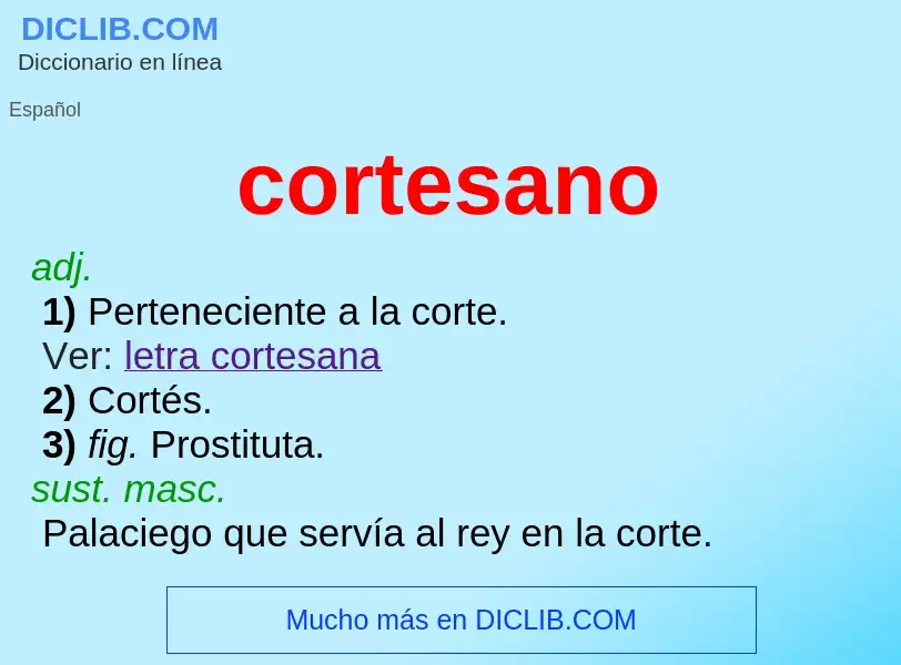 What is cortesano - definition