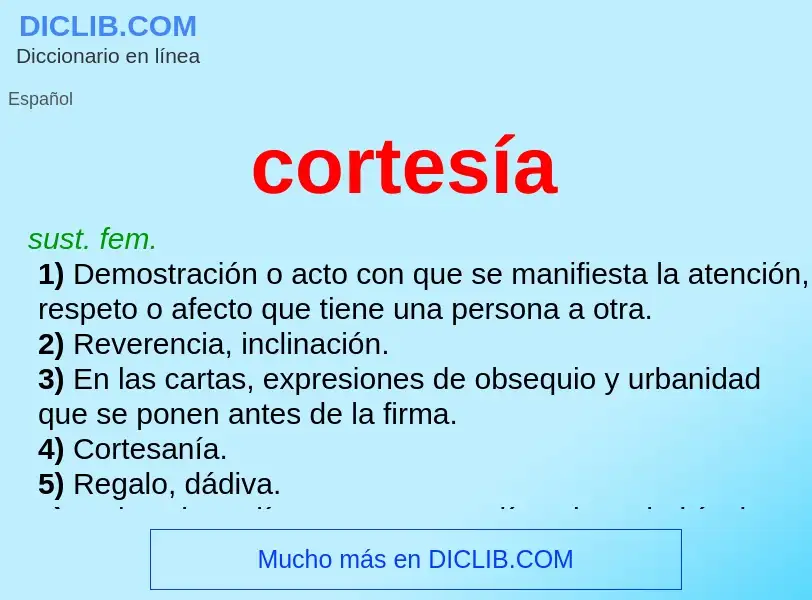 What is cortesía - definition