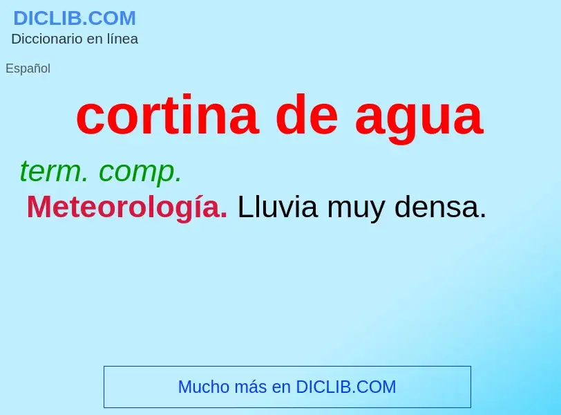 O que é cortina de agua - definição, significado, conceito