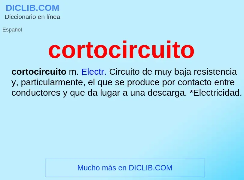 ¿Qué es cortocircuito? - significado y definición