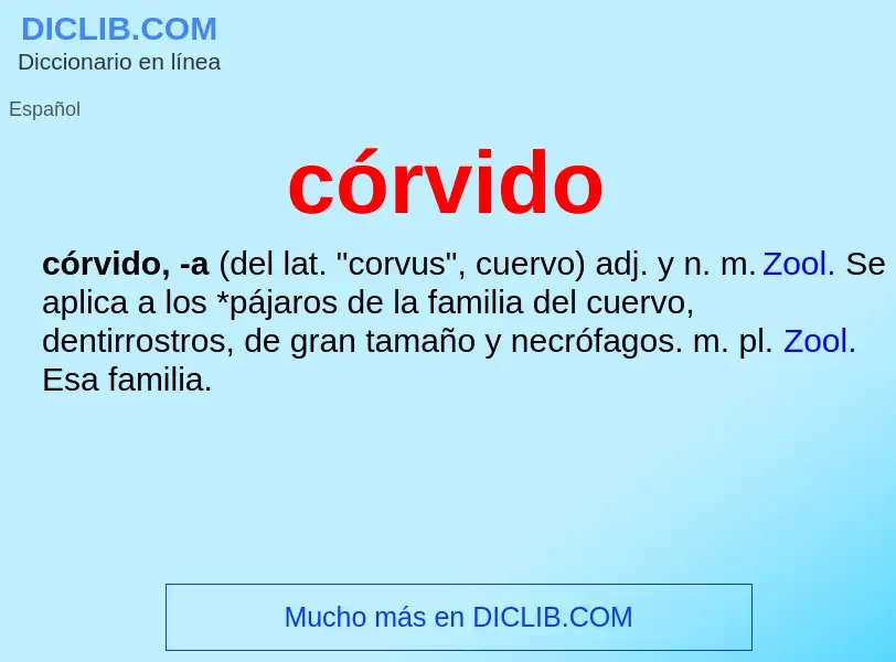 What is córvido - definition