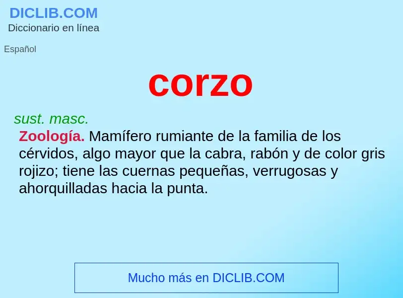 ¿Qué es corzo? - significado y definición