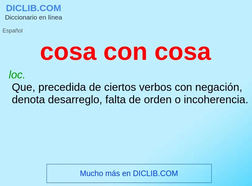 Che cos'è cosa con cosa - definizione