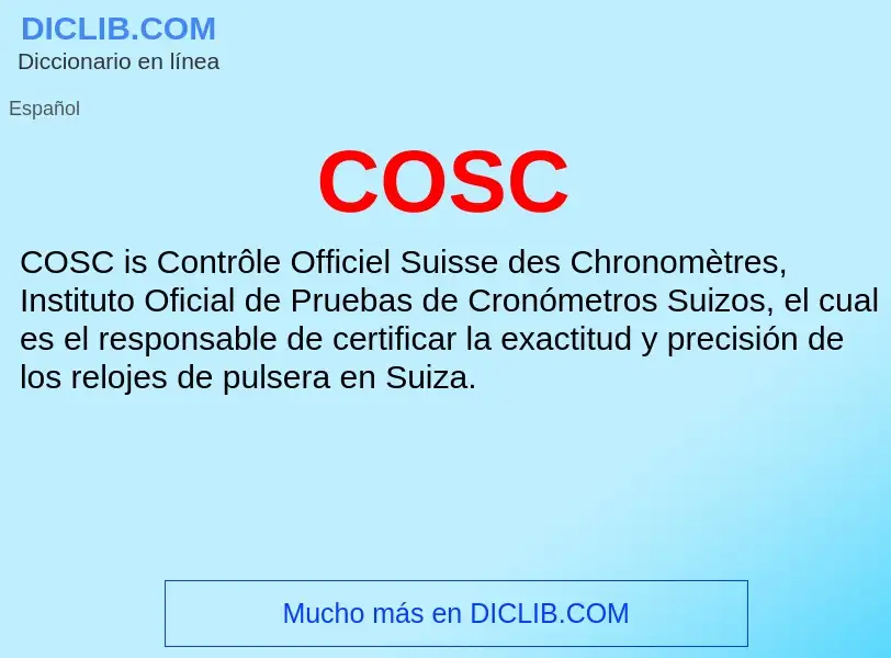 ¿Qué es COSC? - significado y definición