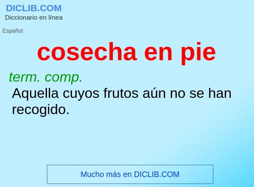 What is cosecha en pie - definition