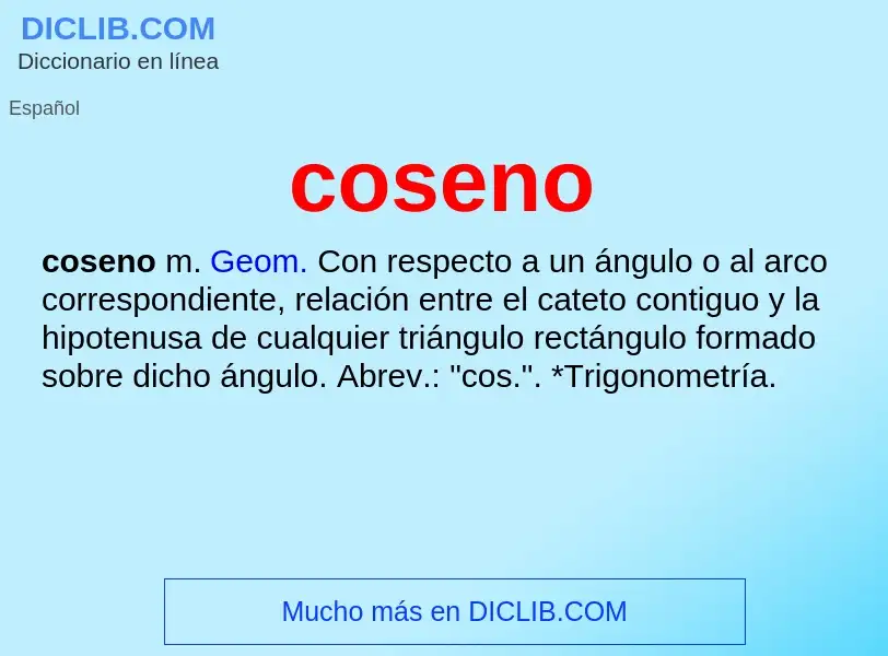 ¿Qué es coseno? - significado y definición