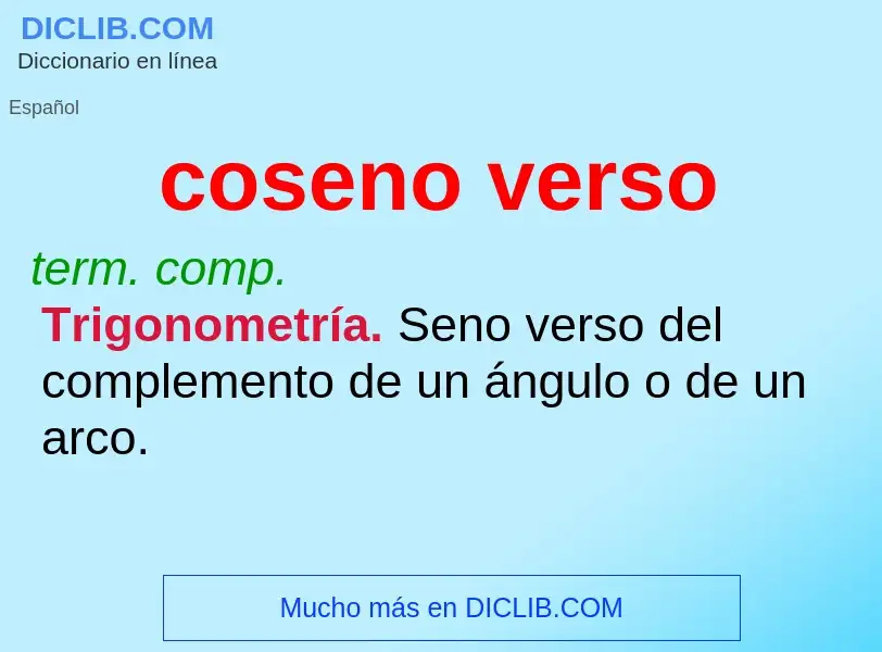 Wat is coseno verso - definition