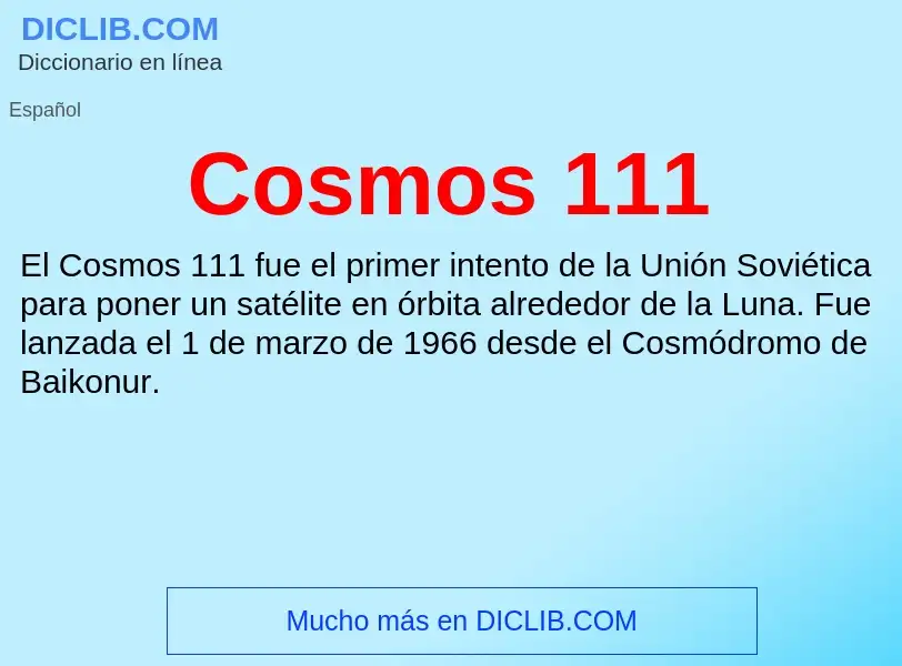 Что такое Cosmos 111 - определение