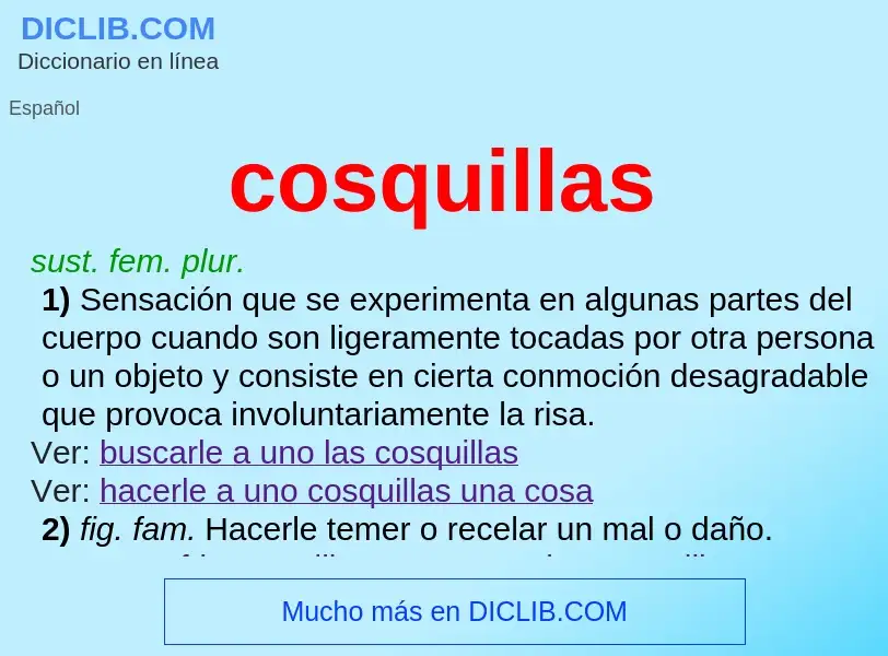 ¿Qué es cosquillas? - significado y definición