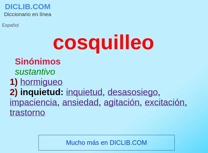 What is cosquilleo - meaning and definition