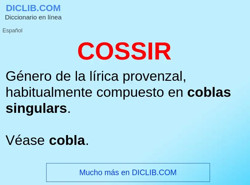 ¿Qué es COSSIR? - significado y definición