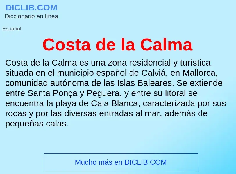 What is Costa de la Calma - definition