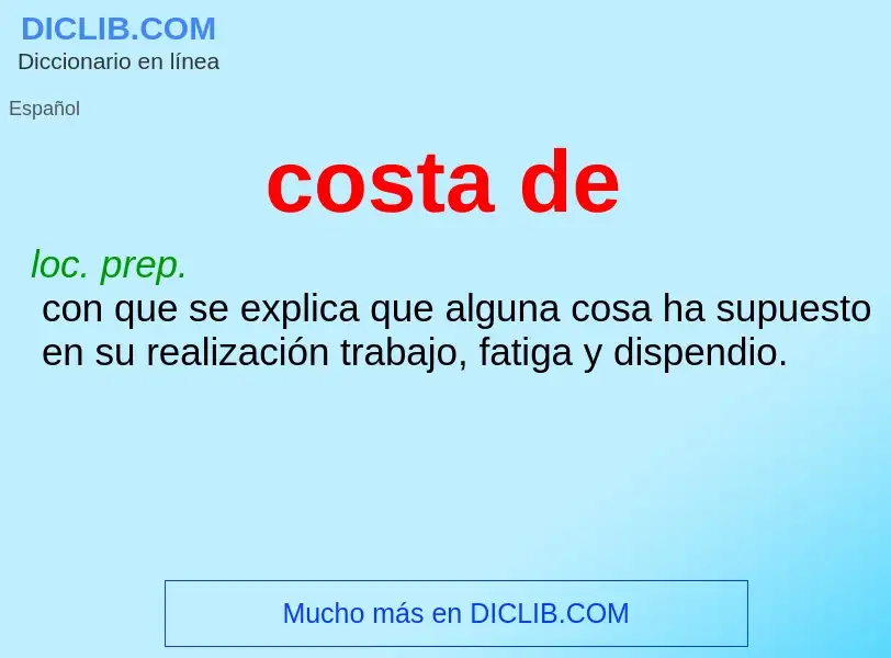 Wat is costa de - definition