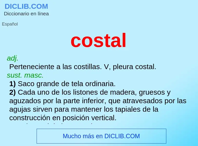 What is costal - definition