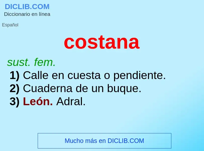 Was ist costana - Definition