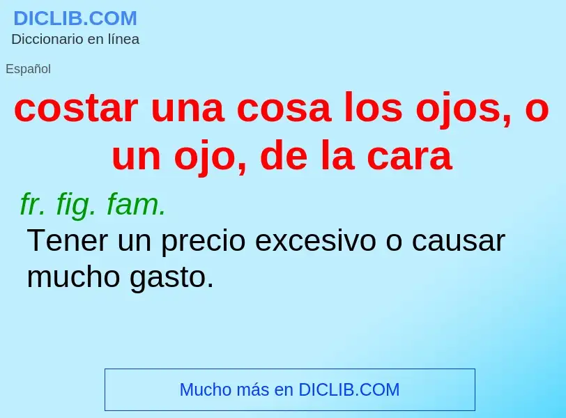 O que é costar una cosa los ojos, o un ojo, de la cara - definição, significado, conceito