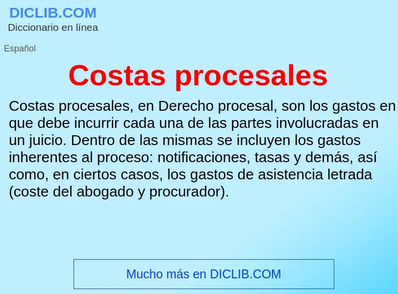 Wat is Costas procesales - definition