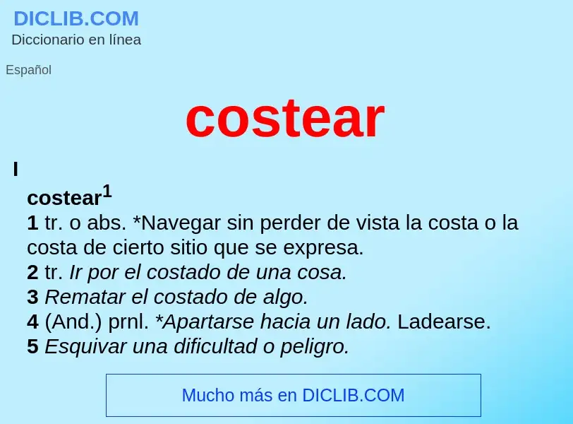 What is costear - meaning and definition