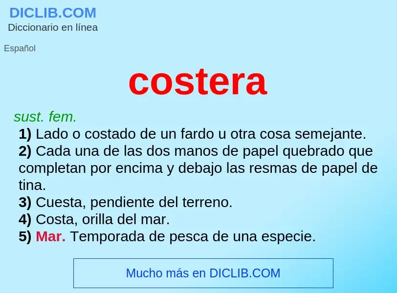 What is costera - meaning and definition