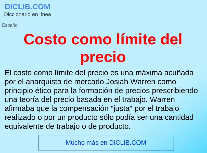 Что такое Costo como límite del precio - определение