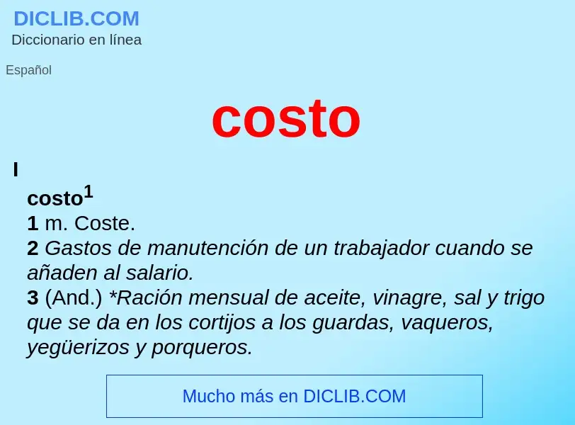 What is costo - meaning and definition