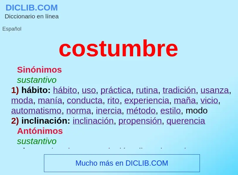 What is costumbre - definition