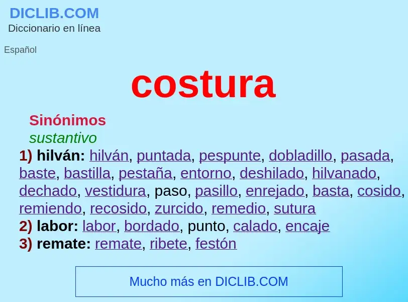 ¿Qué es costura? - significado y definición