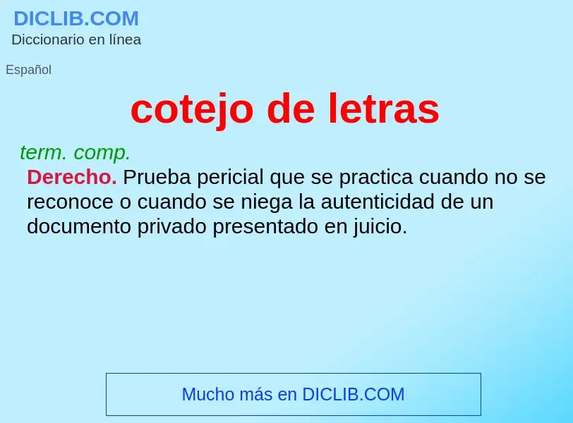 Wat is cotejo de letras - definition