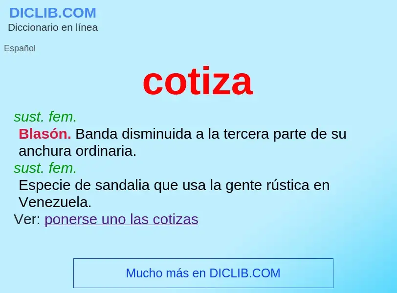 What is cotiza - definition