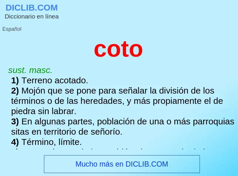 ¿Qué es coto? - significado y definición