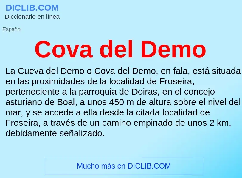 Что такое Cova del Demo - определение