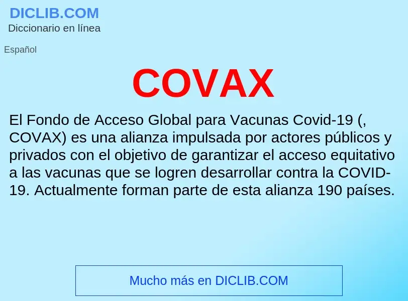 ¿Qué es COVAX? - significado y definición