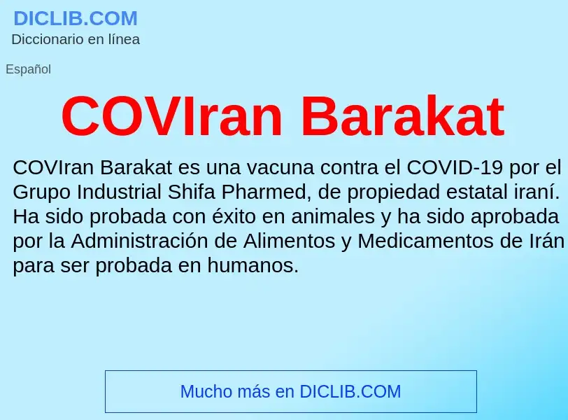 ¿Qué es COVIran Barakat? - significado y definición