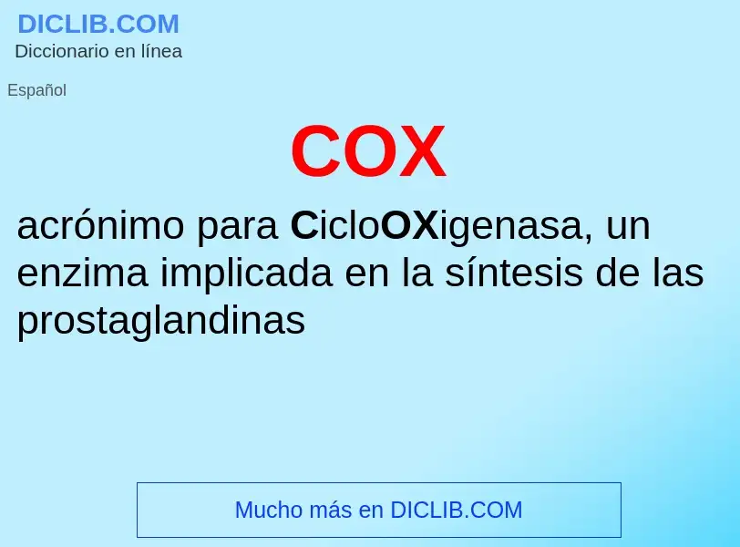 ¿Qué es COX? - significado y definición