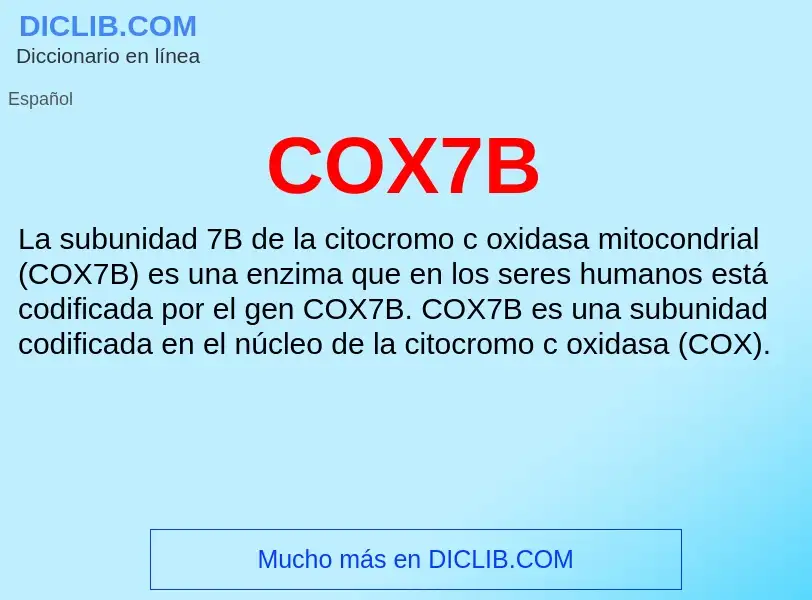 ¿Qué es COX7B? - significado y definición