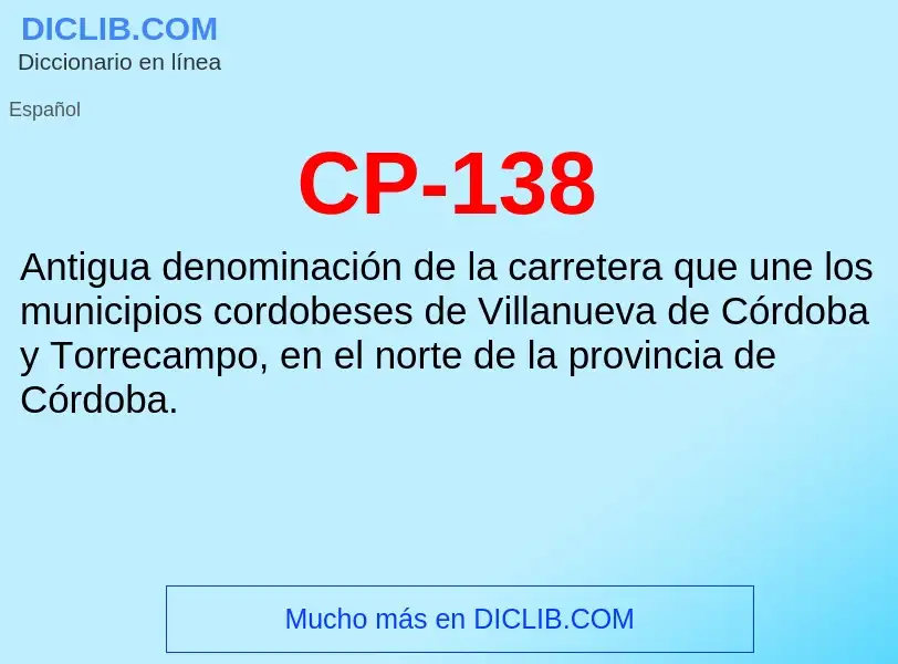 ¿Qué es CP-138? - significado y definición