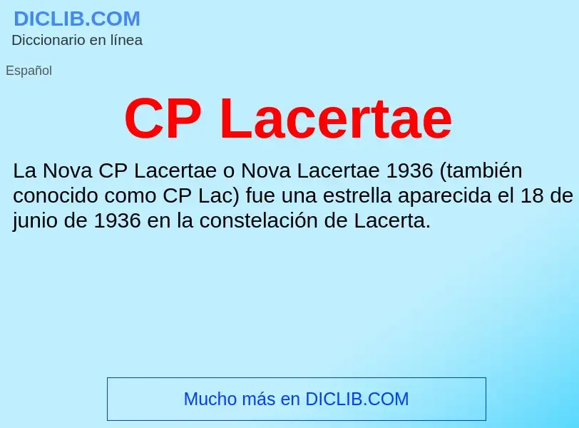 Что такое CP Lacertae - определение