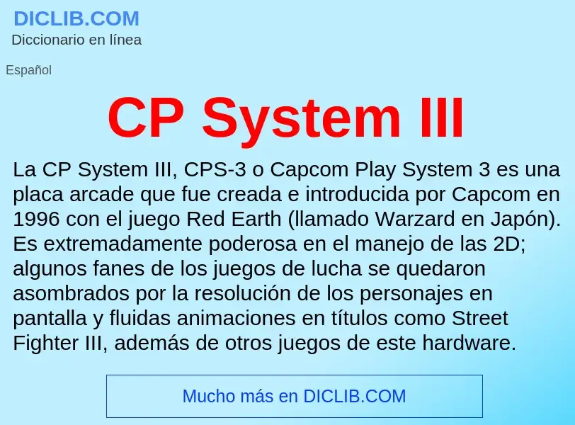 ¿Qué es CP System III? - significado y definición