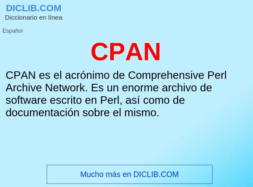 ¿Qué es CPAN? - significado y definición