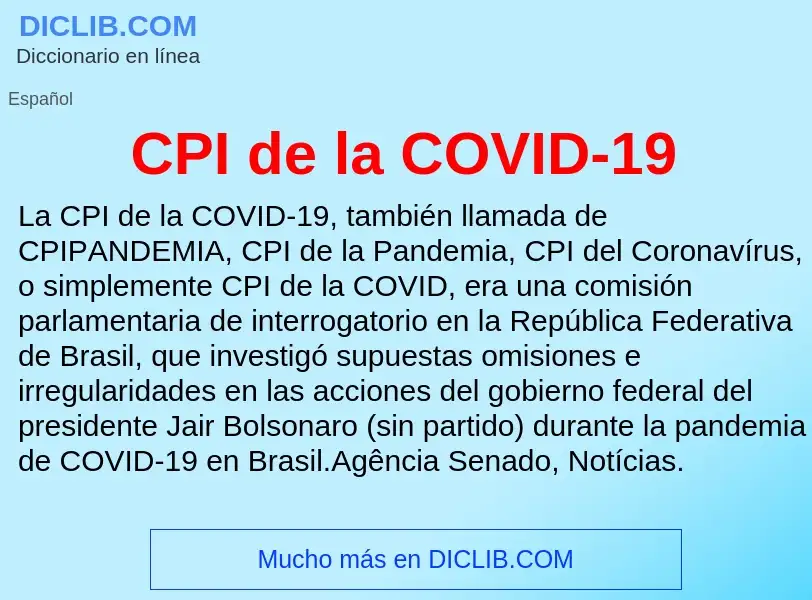 ¿Qué es CPI de la COVID-19? - significado y definición