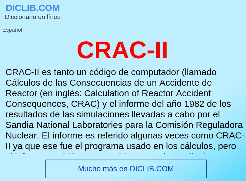 ¿Qué es CRAC-II? - significado y definición